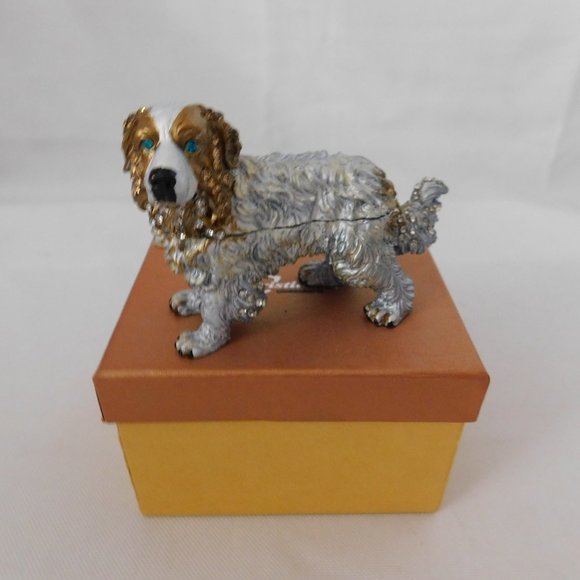 Spaniel  Dog Enamel Trinket Box New - Picture 1 of 5
